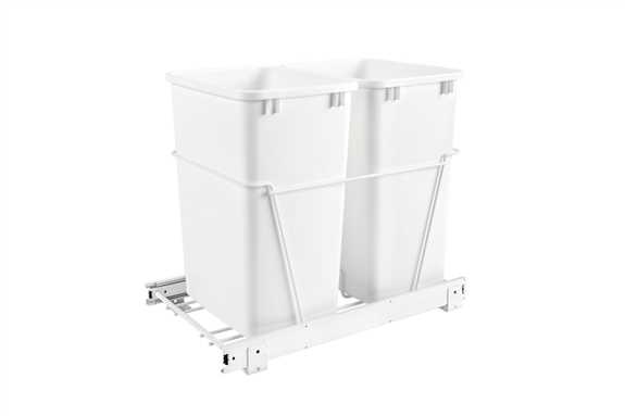 Double 35 Quart Pullout Waste Containers